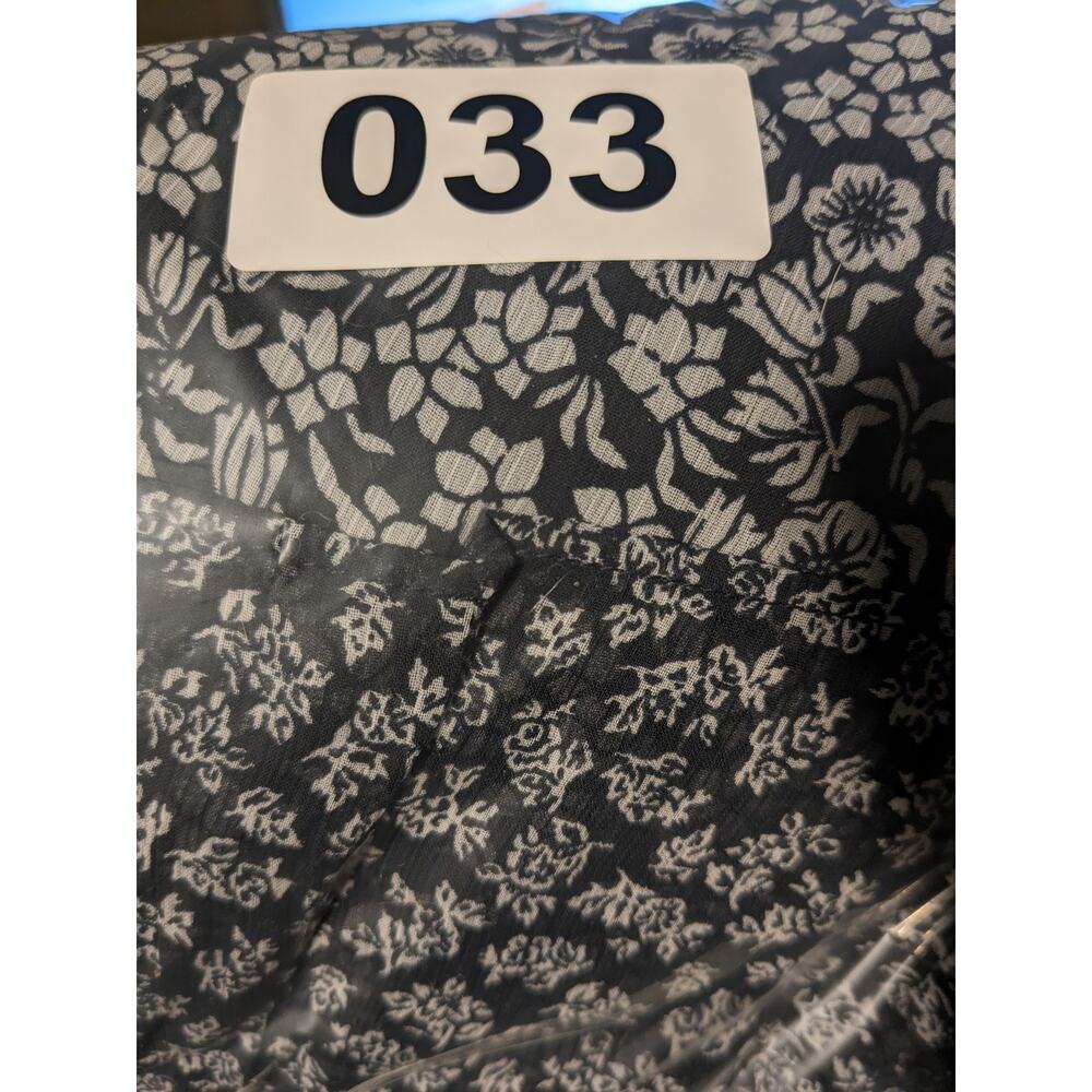 Loft Dress Women's Large Navy Blue White Floral Off the Shoulder Belted Chic EUC - Picture 10 of 10